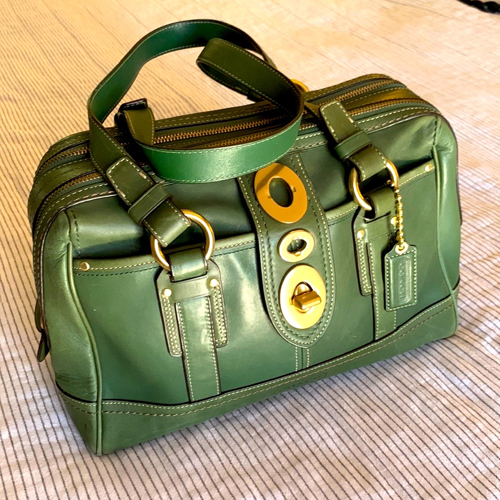Coach | Bags | Coach Green Leather Satchel | Poshmark
